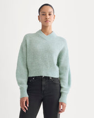 Cropped Cocoon Sweater in Alpaca | Heather Gray Mist