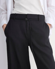 Long Tailored Short in Stretch Linen | Black