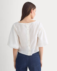 Bubble-Sleeve Top | Bone