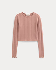 Lounge Rib Cropped Shirt | Ash Rose