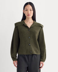Fisherman Cardigan in Wool Cashmere | Heather Beech