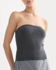 Knit Tube Top | Heathered Soot