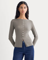 Button-Up Top in Butterluxe | Taupe