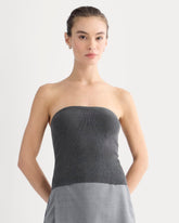 Knit Tube Top | Heathered Soot