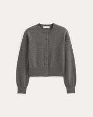 Cashmere Cropped Cardigan | Heather Charcoal