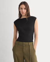 Boat-Neck Ribbed Knit | Black