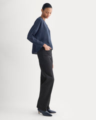 Dolman Top in Washable Silk | Navy