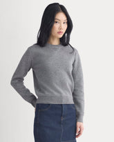 Double Knit Crew in Cotton Merino | Mid Grey/Graphite