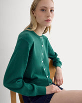 Cashmere Cropped Cardigan | Hunter Green
