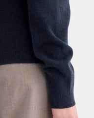 Cashmere Slim Crew Sweater | Navy