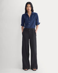 Cuff Detail Shirt in Lightweight Cotton | Navy