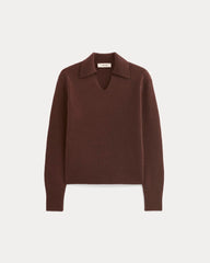 Cashmere Polo Sweater | Dark Mahogany