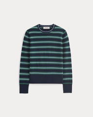 Cashmere Slim Crew Sweater | Hunter Green/Open Air Blue