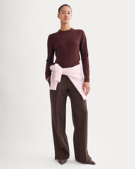 Cashmere Slim Crew Sweater | Wine