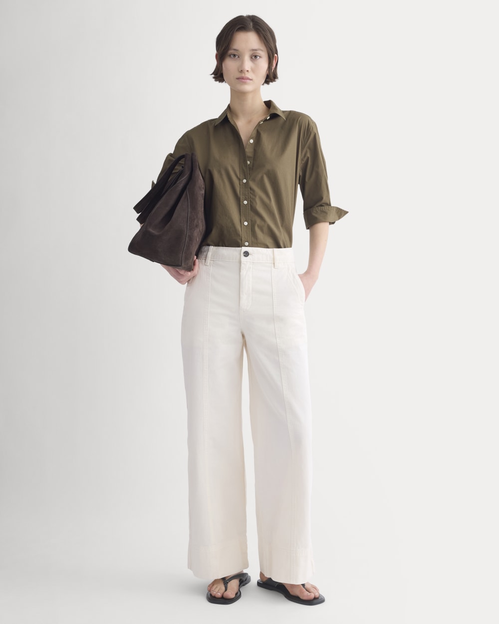 Cuff Detail Shirt in Lightweight Cotton | Beech