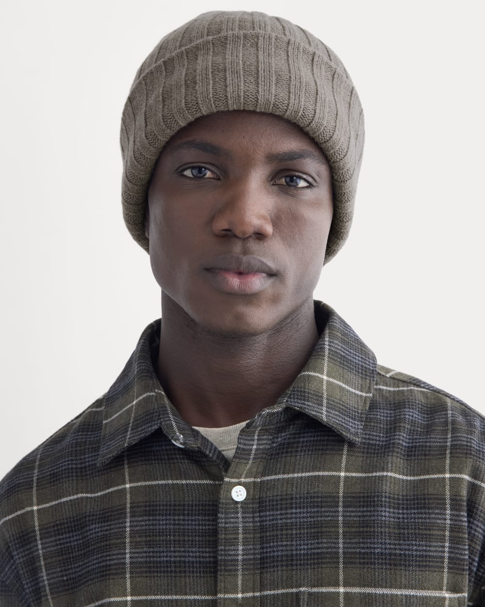 Chunky Ribbed Beanie | Taupe Melange
