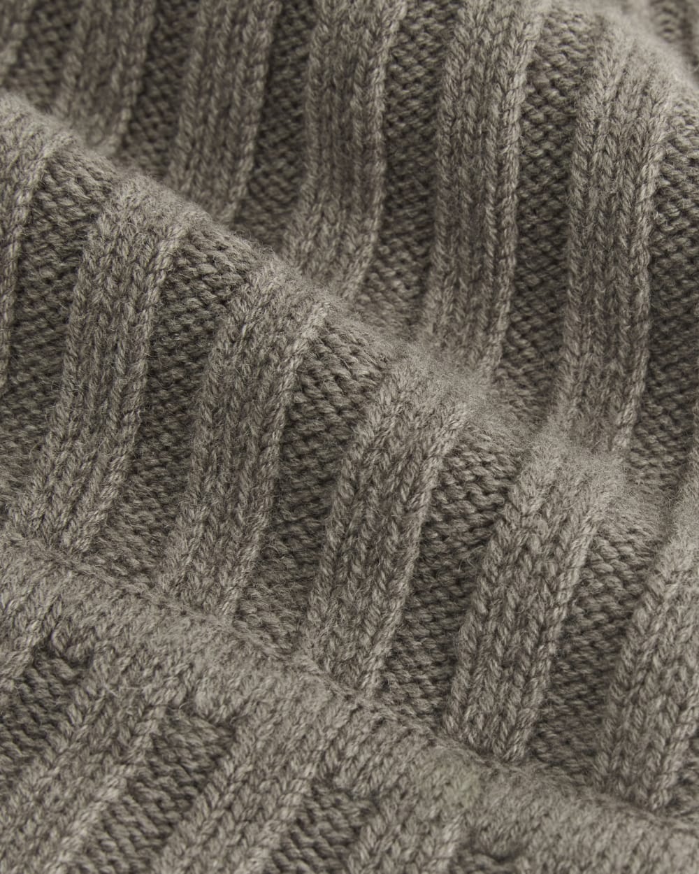 Chunky Ribbed Beanie | Taupe Melange