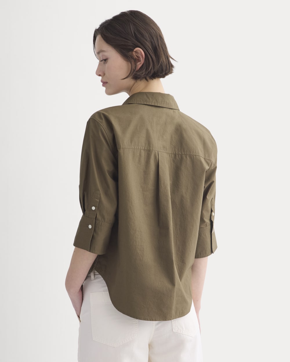 Cuff Detail Shirt in Lightweight Cotton | Beech