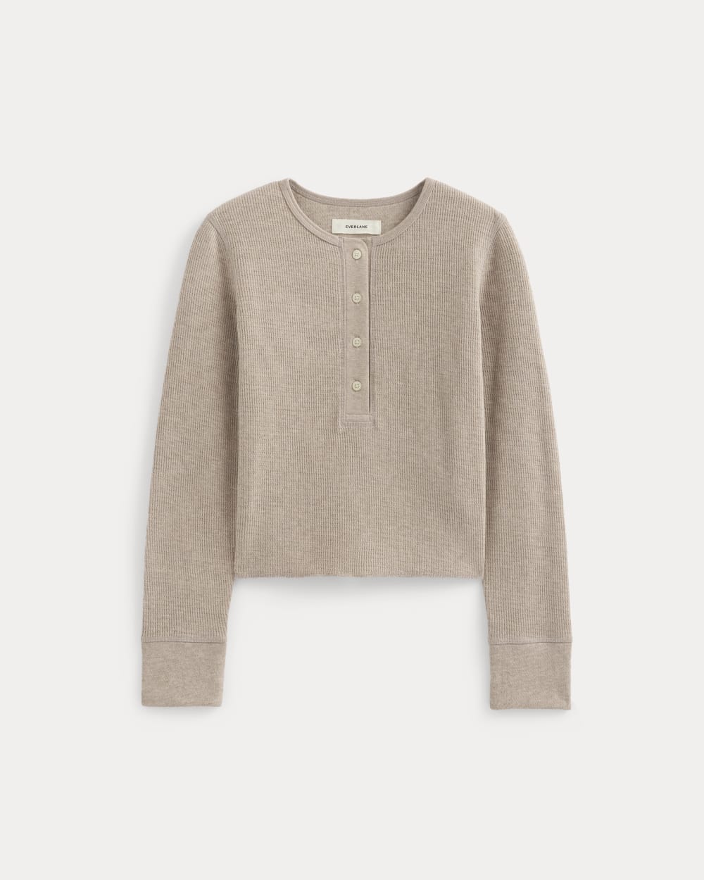 Boxy Henley in Cozy Waffle | Heathered Oatmeal