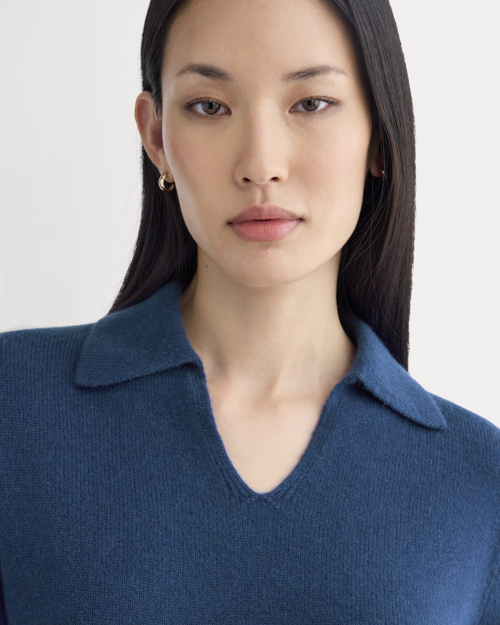 Cashmere Polo Sweater | Deep Lazuli Blue