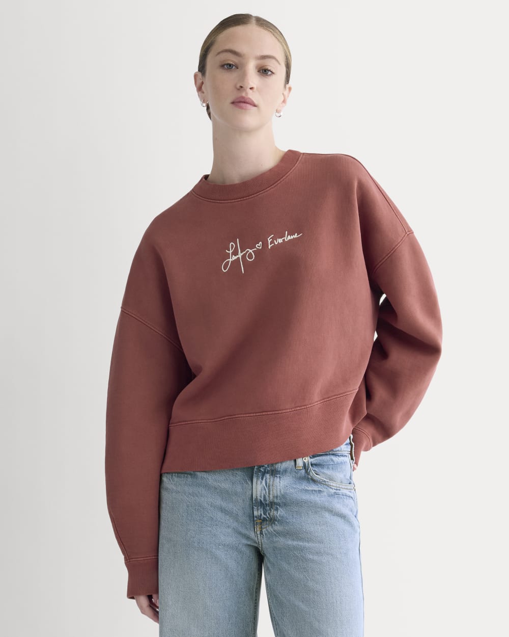 Everlane x The Laufey Foundation Cropped Sweatshirt | Dusty Red