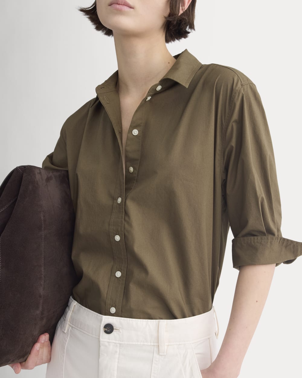 Cuff Detail Shirt in Lightweight Cotton | Beech