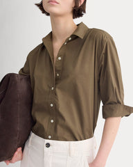 Cuff Detail Shirt in Lightweight Cotton | Beech