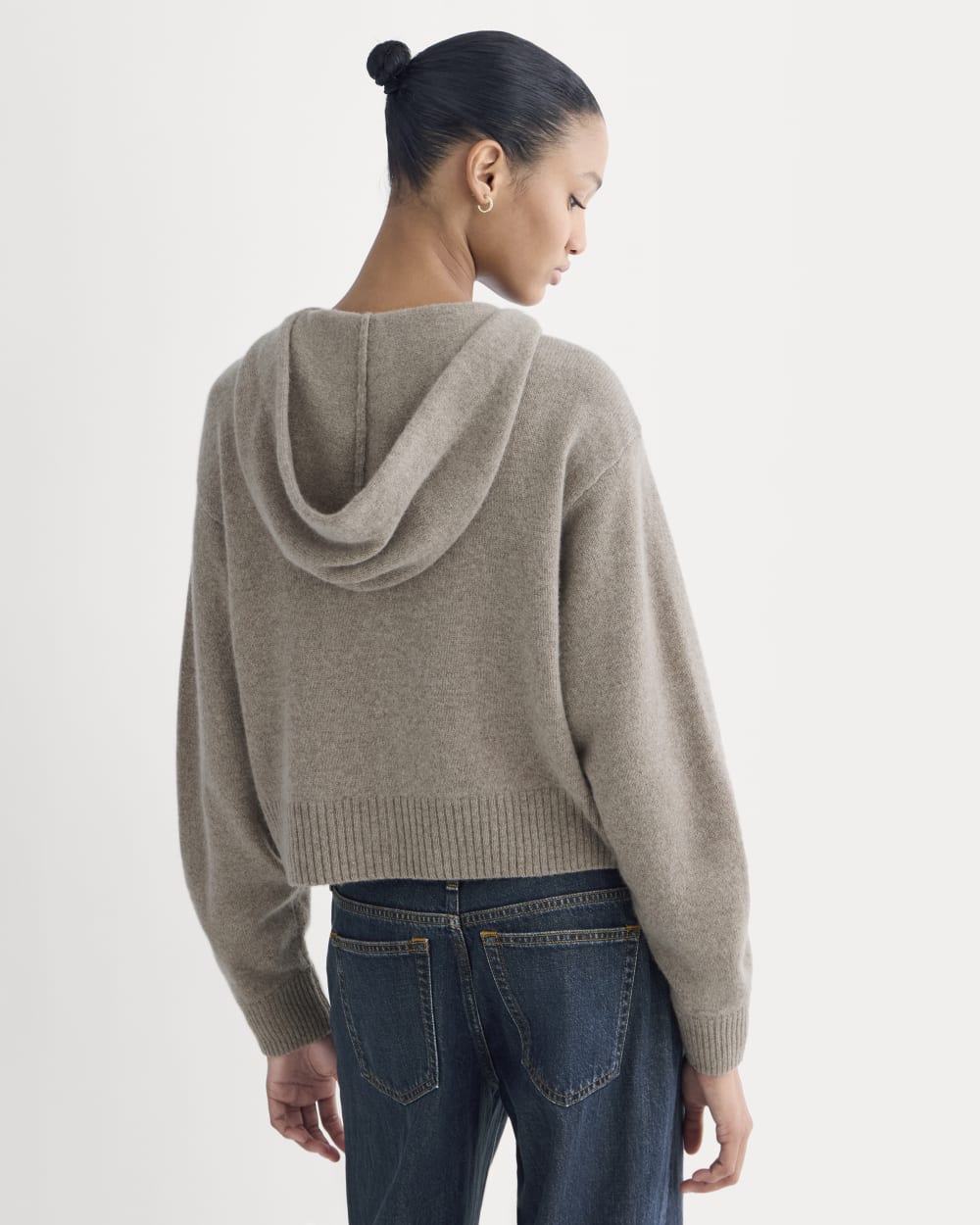 Full-Zip Hoodie in Wool Cashmere | Oatmeal