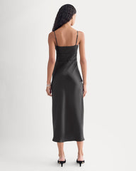 Bias Cut Slip Dress in Silk Charmeuse | Graphite