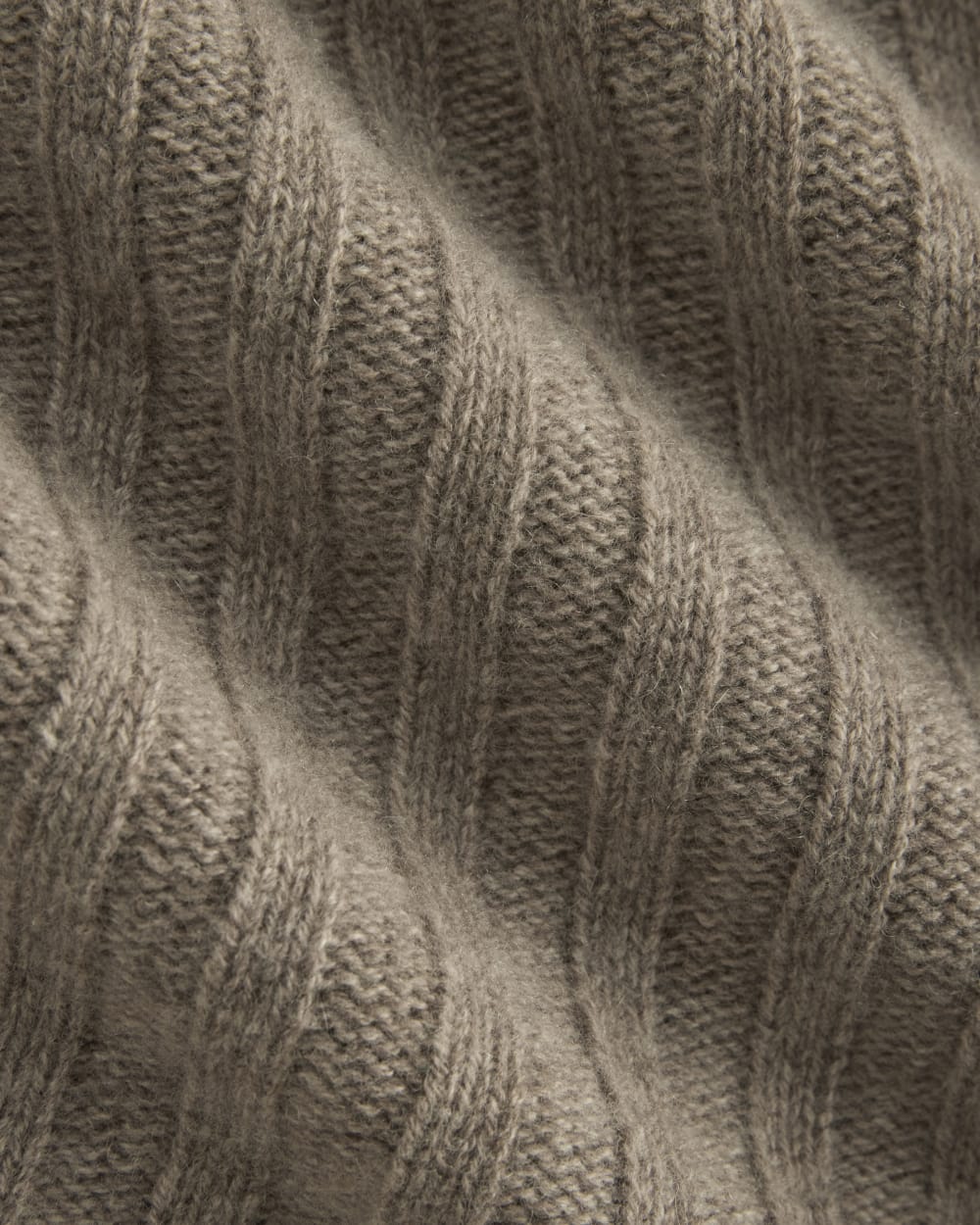 Funnel-Neck Sweater in Wool Cashmere | Light Heathered Taupe