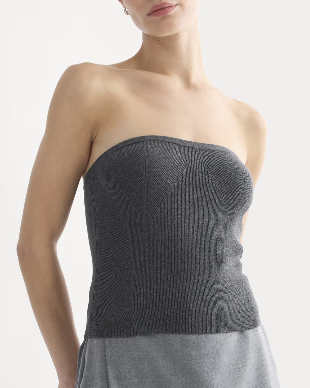 Knit Tube Top | Heathered Soot