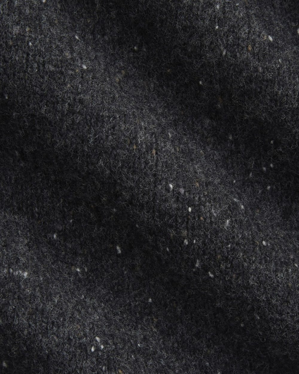 Cropped Boxy Crew in Luxe Merino | Heathered Black Donegal