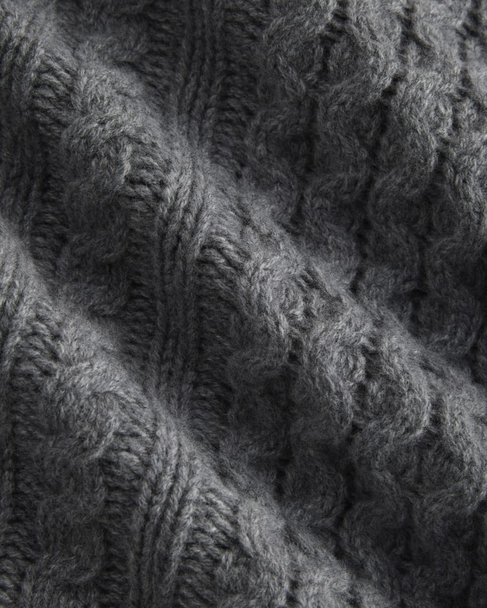 Cable Sweater in Luxe Merino | Heathered Mid-Grey