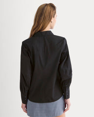 Lantern-Sleeve Shirt in Lightweight Cotton | Black