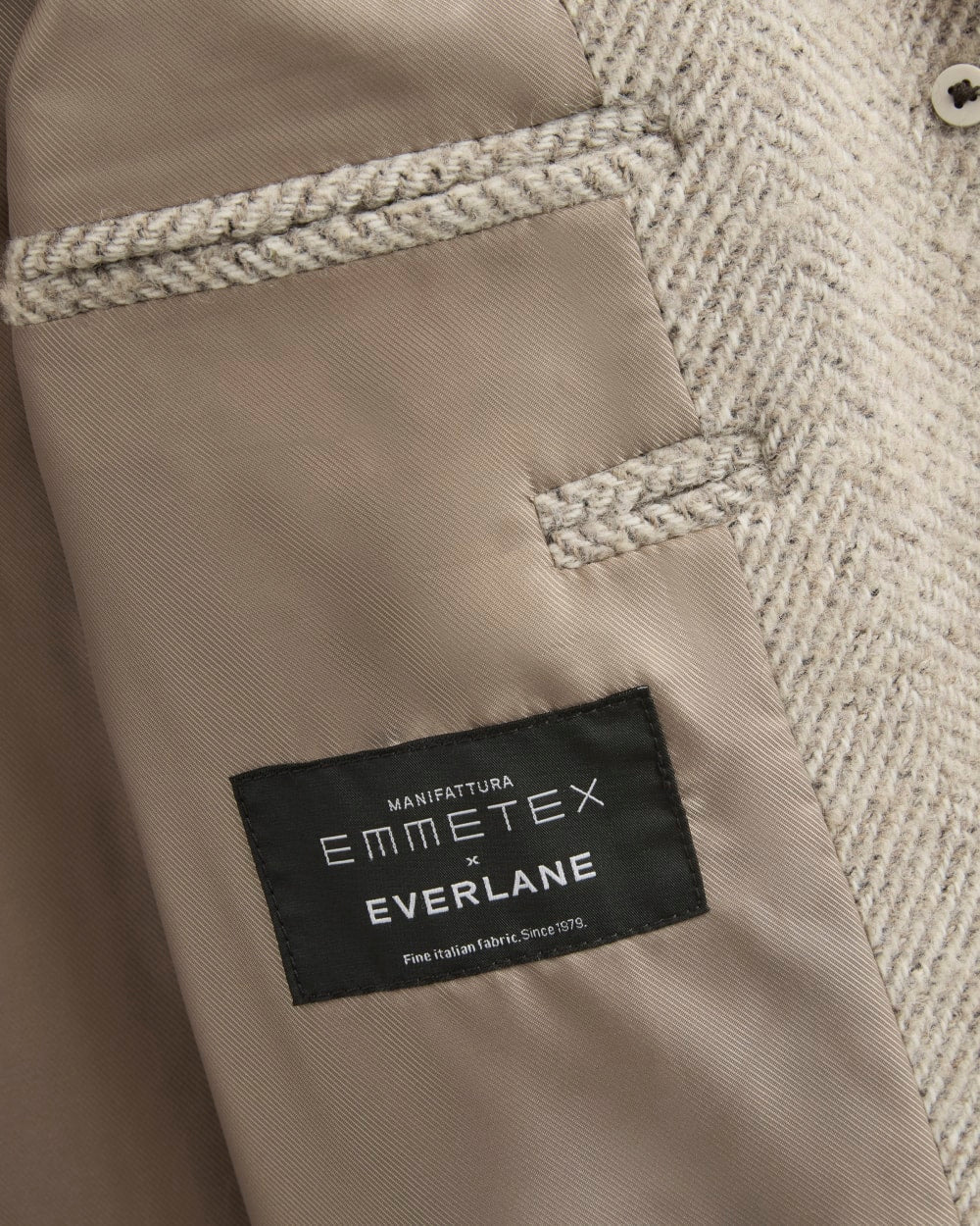 Italian Car Coat | Taupe Herringbone
