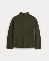 Funnel-Neck Sweater in Wool Cashmere | Heather Beech