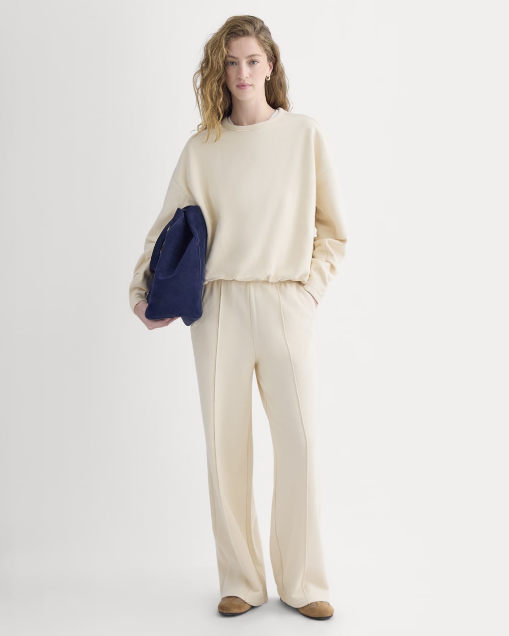 Lightweight Terry Bubble Sweatshirt | Parchment