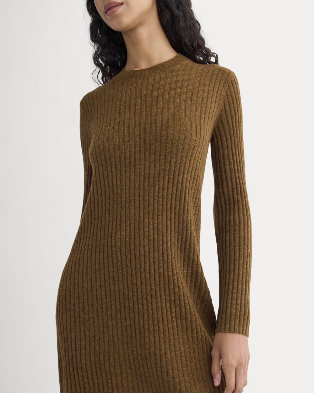 Cashmere Long-Sleeve Mini Dress | Heathered Toffee