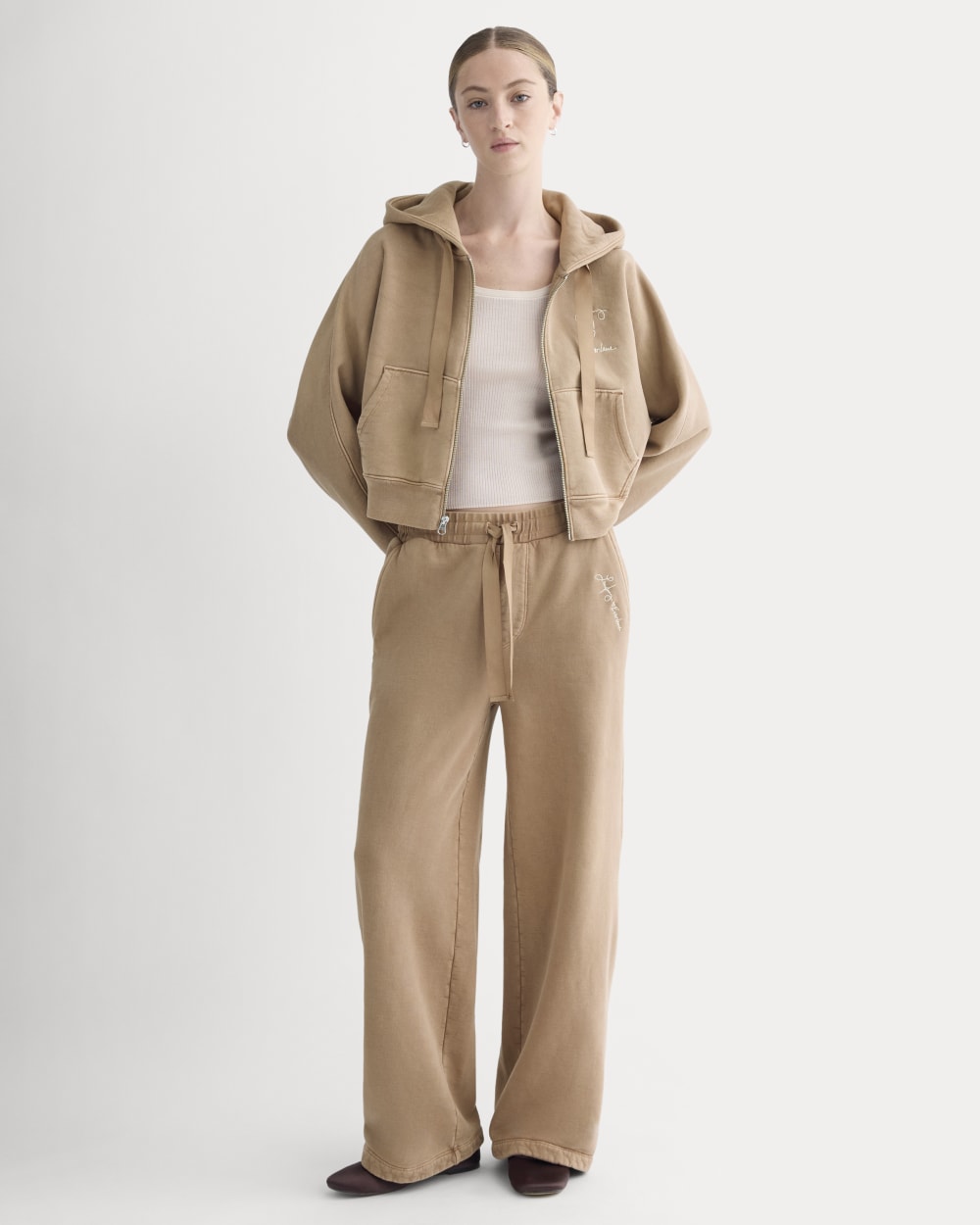 Everlane x The Laufey Foundation Cropped Full-Zip Hoodie | Weathered Clay