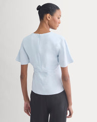 Cinched Top in Stretch Linen | Skywriting