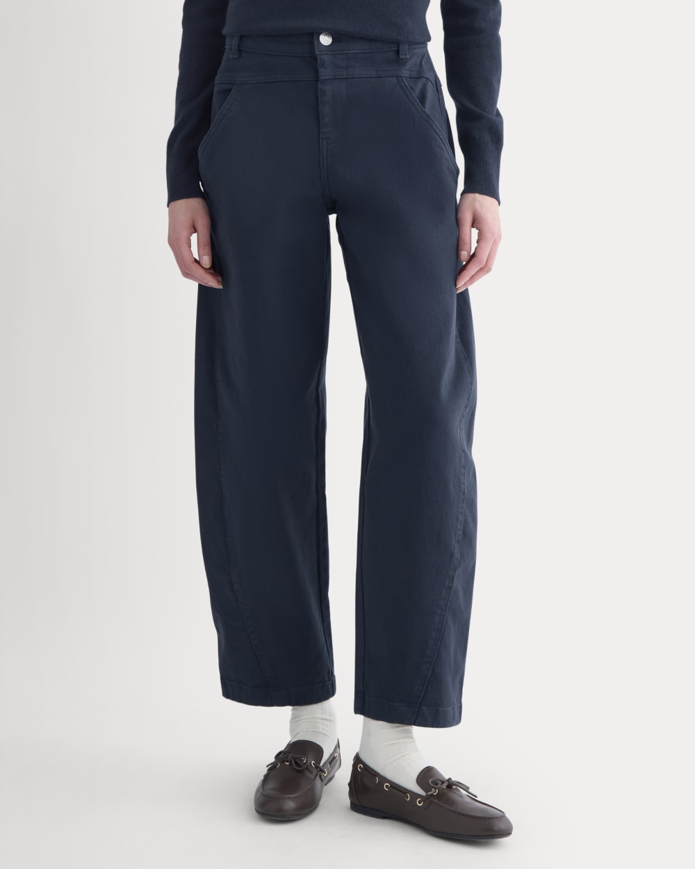 Double-Stitch Barrel Pant | Navy