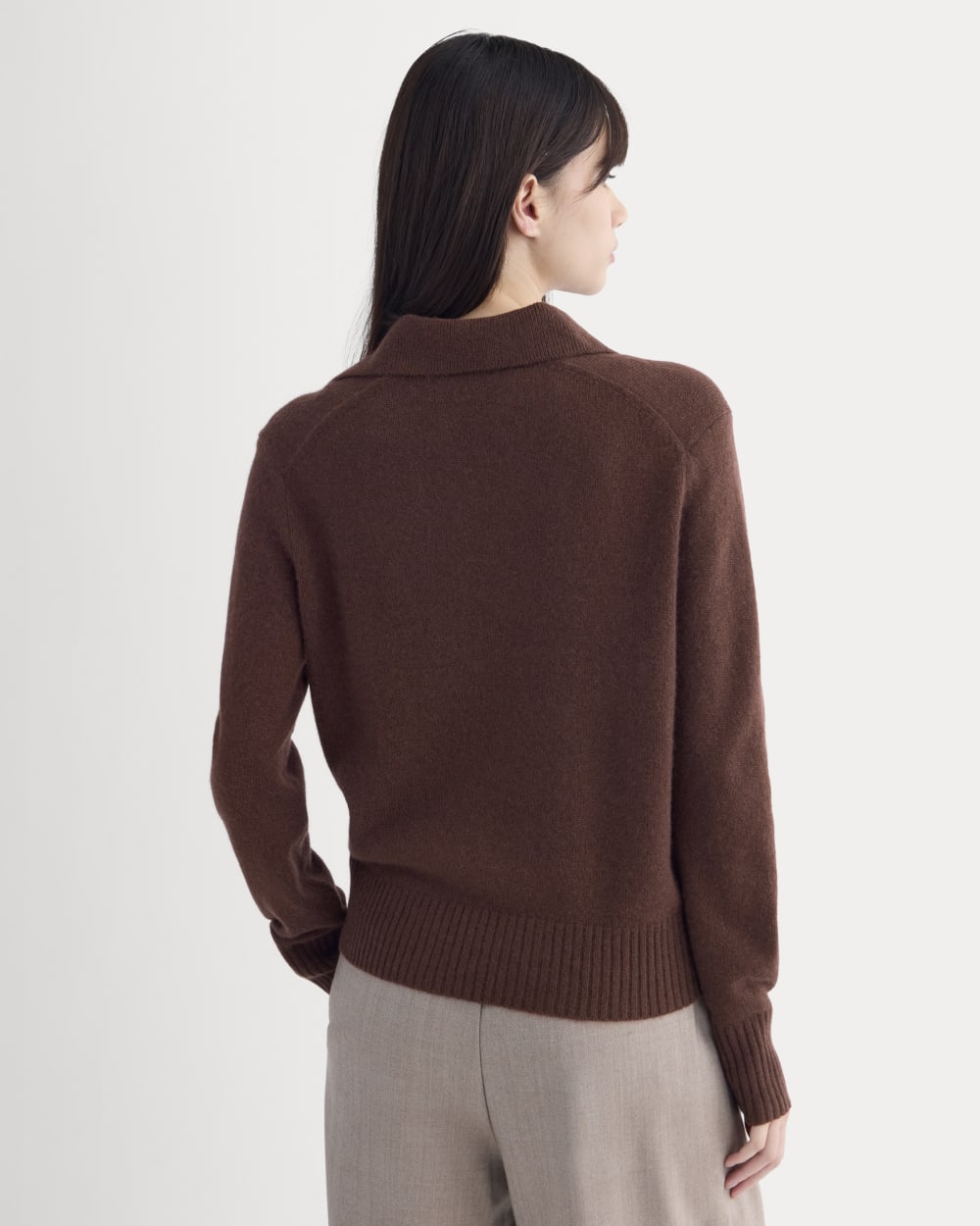 Cashmere Polo Sweater | Dark Mahogany