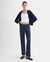 Full-Zip Hoodie in Wool Cashmere | Navy